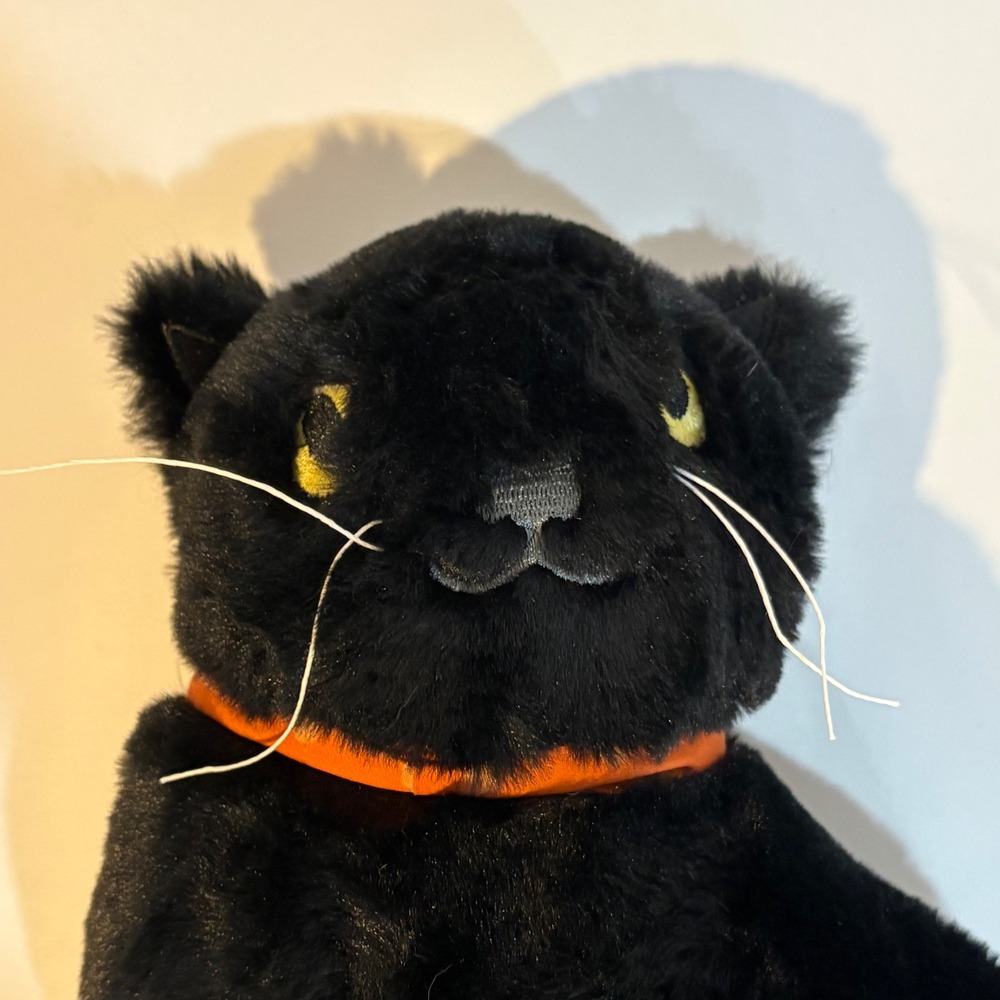 Cynthia Rowley Curious Black Cat Plush Stuffed Animal Halloween Decor 12"